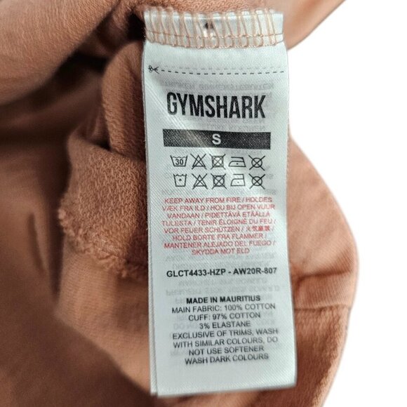 Gymshark Womens Long Sleeve Cropped Sweatshirt, Cotton, Peach, Size Small - Picture 7 of 8